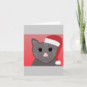 Kerstkat Blank Binnenkant Feestdagen Kaart