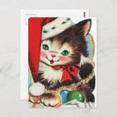  kerstkat briefkaart (Voorkant / Achterkant)