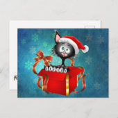 kerstkat briefkaart (Voorkant / Achterkant)