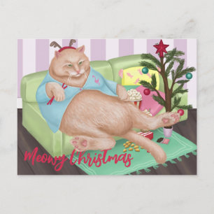 kerstkat-Briefkaart Briefkaart