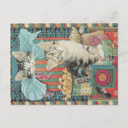 kerstkat-briefkaart briefkaart (Voorkant)