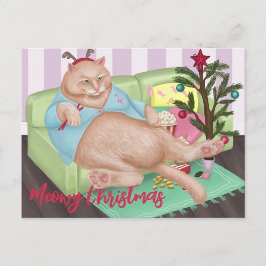 kerstkat-Briefkaart Briefkaart (Voorkant)