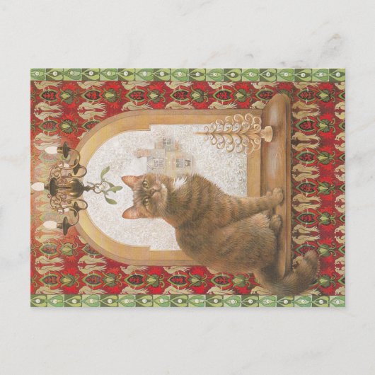 kerstkat-briefkaart briefkaart (Voorkant)