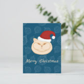 Kerstkat. Britse kat. Santa cat. Feestdagenkaart (Staand voorkant)