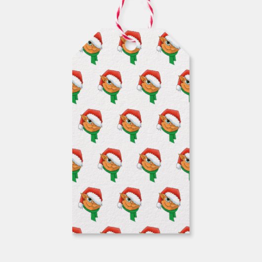 kerstkat cadeaulabel (Achterkant)