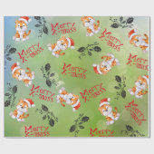 kerstkat cadeaupapier (Vlak)