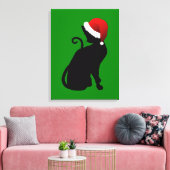 Kerstkat Canvas Afdruk (Insitu (Woonkamer))