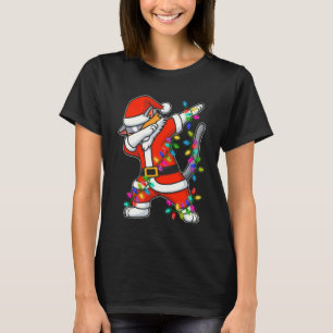 Kerstkat Dabbing Lichten Kerstman Kerstmis voor Ma T-shirt