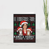 Kerstkat Dames Voor Kamala Kerstman Ornament Slaap Kaart (Voorkant)