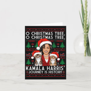 Kerstkat Dames Voor Kamala Kerstman Ornament Slaap Kaart