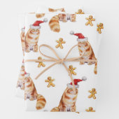 Kerstkat en gemberbrood, Mannen, vrouwen en Kinder Inpakpapier Vel (In situ)