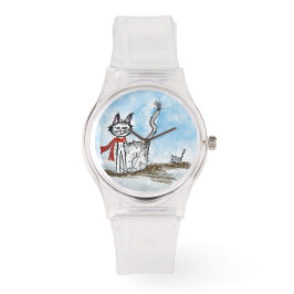 Kerstkat en muiswacht horloge