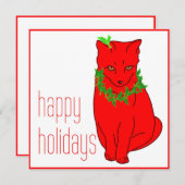 kerstkat feestdagenkaart (Voorkant / Achterkant)