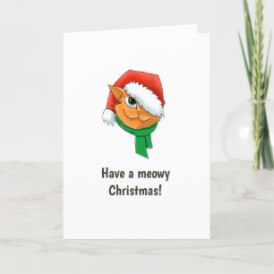 Kerstkat Foto Feestdagen Kaart