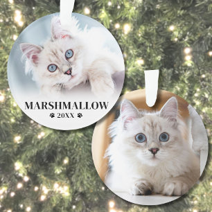 Kerstkat Foto Ornament