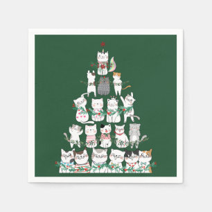 kerstkat Funny Tree Funny Servet