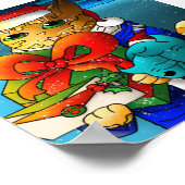 Kerstkat-gast Poster (Hoek)