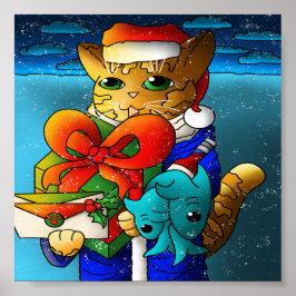 Kerstkat-gast Poster