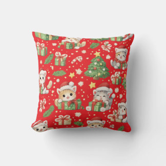 Kerstkat Geschenk Kussen