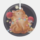 kerstkat glas ornament (Voorkant)