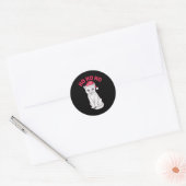 Kerstkat Ho Ho Ho Ronde Sticker (Envelop)