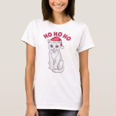 Kerstkat Ho Ho Ho T-shirt (Voorkant)