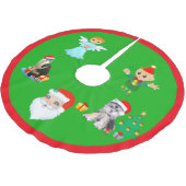 Kerstkat, hond, engel, Elf en kerstman Kerstboom Rok (Gekanteld)