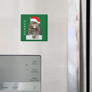 Kerstkat Humbug Foto met Santa Hat Magneet