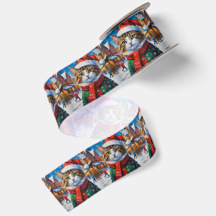 Kerstkat in kerstmuts lint