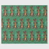 kerstkat in licht cadeaupapier (Vlak)