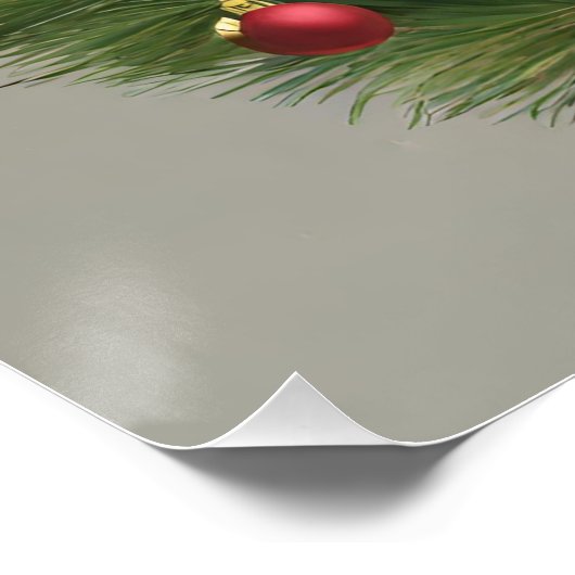 Kerstkat in Santa Hat Perfect Poster (Hoek)