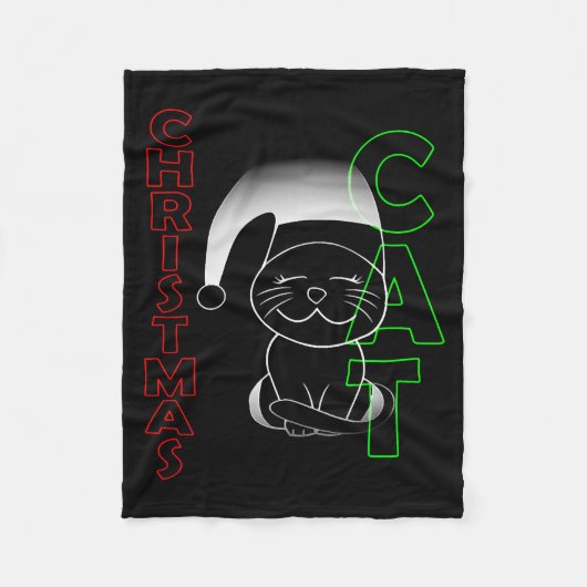 Kerstkat, kat, Kerstmis Fleece Deken (Voorkant)