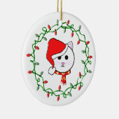 kerstkat keramisch ornament (Rechts)