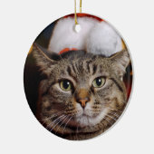 kerstkat keramisch ornament (Links)