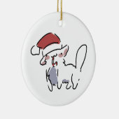 Kerstkat Keramisch Ornament (Rechts)