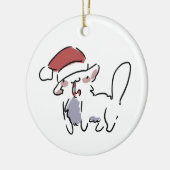 Kerstkat Keramisch Ornament (Links)