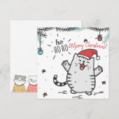 Kerstkat Kerstkaart (Voorkant / Achterkant)