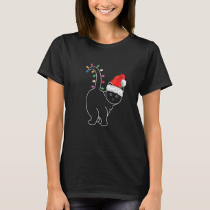 Kerstkat Kerstmis Kleur Led Licht  Xmas Kat T-shirt