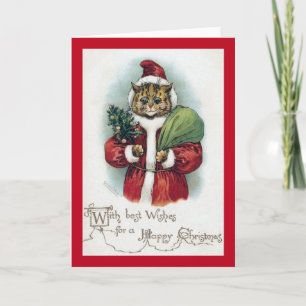 Kerstkat, Louis Wain Feestdagen Kaart