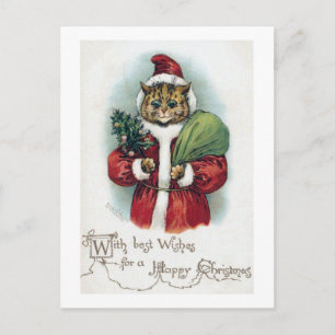 Kerstkat, Louis Wain Feestdagenkaart