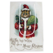 Kerstkat, Louis Wain Medium Cadeauzakje (Achterkant)