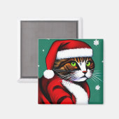 kerstkat Magnet Magneet (Voorkant / Achterkant)