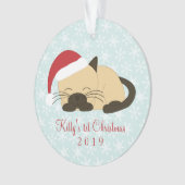 Kerstkat met foto Pointed Cat Ornament (voorkant)