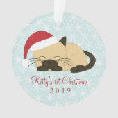 Kerstkat met foto Pointed Cat Ornament (voorkant)