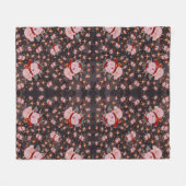 Kerstkat met kerstmuts fleece deken (Voorkant (Horizontaal))