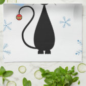 kerstkat met sneeuwvlokken theedoek (Gevouwen)