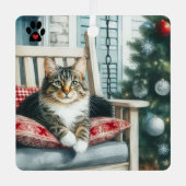 kerstkat metalen ornament (Voorkant)