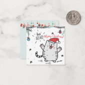 kerstkat notitiekaartje (Voorkant / Achterkant in situ)