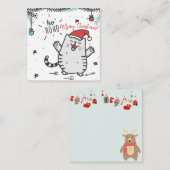 kerstkat notitiekaartje (Voorkant / Achterkant)