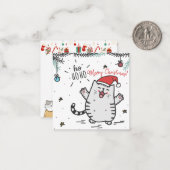 kerstkat notitiekaartje (Voorkant / Achterkant in situ)